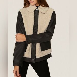 Peter Som Collective Sherpa Faux Leather Jacket